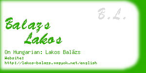 balazs lakos business card
